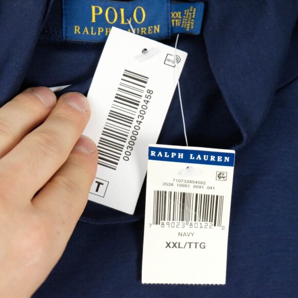 Polo Ralph Lauren Sweater Mens XXL 2XL Navy Blue Downhill Racing Athletic - Picture 9 of 10